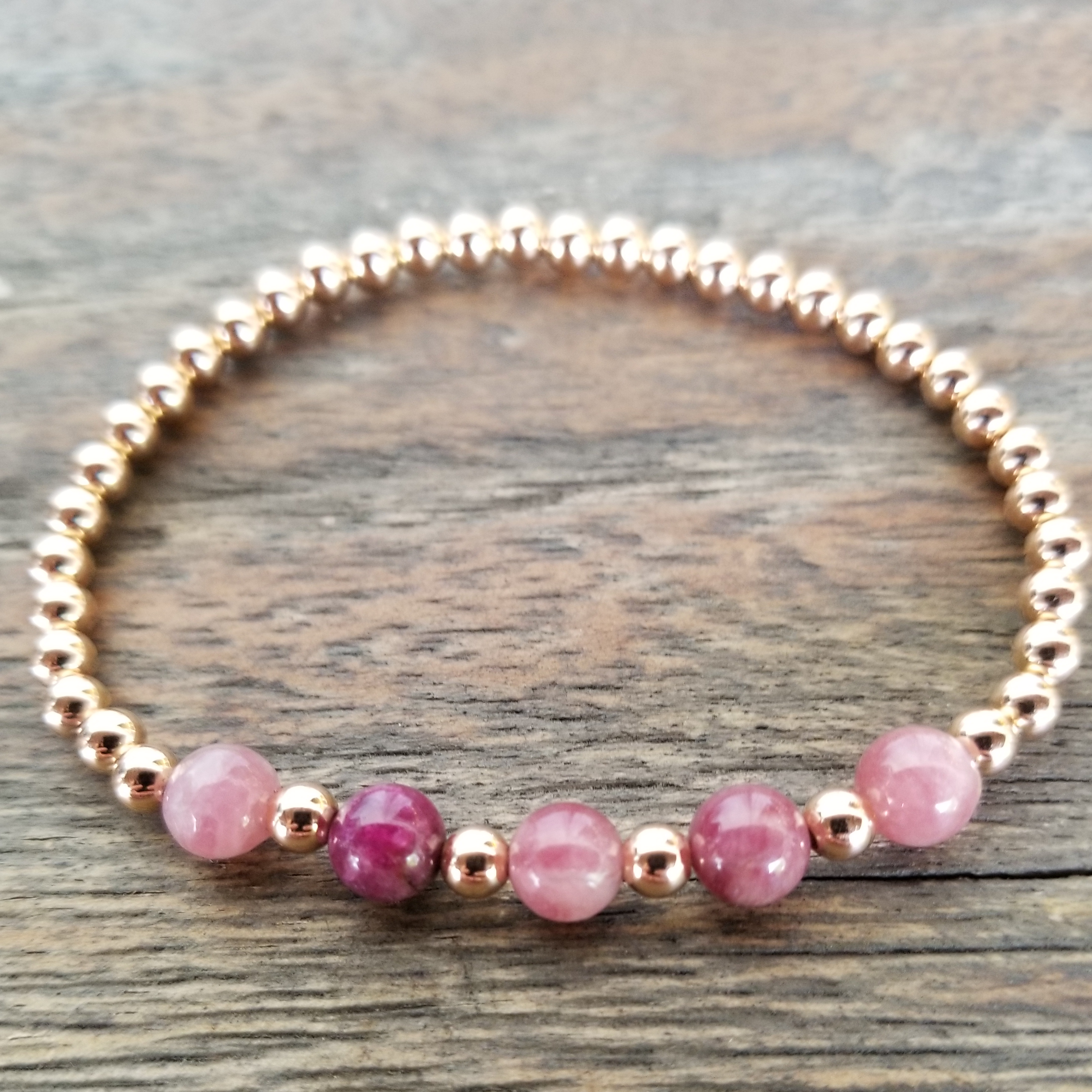 Rose gold flower bracelet - pink gold bracelet - 2103 – Maren's